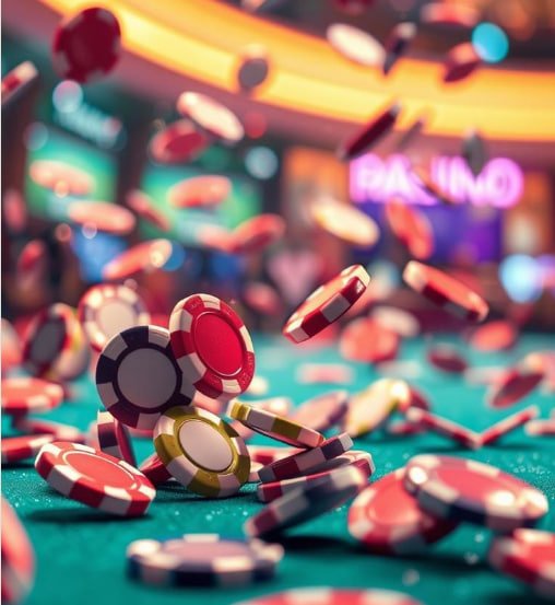 Ilustrasi bermain taruhan olahraga dan game kasino online di bintangjudi